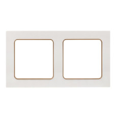 Стокгольм Рамка 2-местная белая с линией цвета шампань EKF PROxima