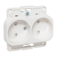 Стокгольм Механизм Розетки 2-местной б/з 10А автоматические клеммы белый с защ. штор. EKF PROxima