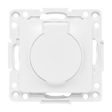 Стокгольм Механизм Розетки 1-местной с/з 16А автоматические клеммы белый с крышкой и защ. штор. IP44 EKF PROxima