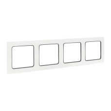 Стокгольм Рамка 4-местная белая с линией цвета черный EKF PROxima