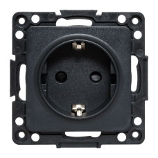 Стокгольм Механизм Розетки 1-местной с/з 16А винтовые клеммы черный с защ. штор. EKF PROxima