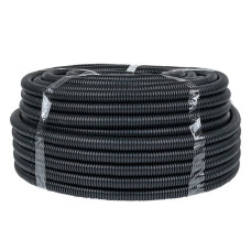 Труба гофр. безгалогеновая FRHF с протяжкой d25 мм (75 м) черная EKF-Plast