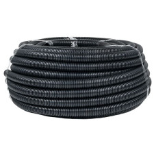 Труба гофр. безгалогеновая FRHF с протяжкой d32 мм (50 м) черная EKF-Plast