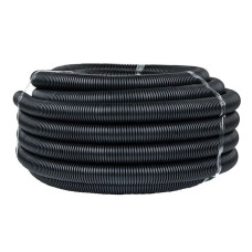 Труба гофр. безгалогеновая FRHF с протяжкой d40 мм (25 м) черная EKF-Plast