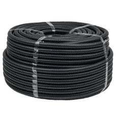 Труба гофр. безгалогеновая FRHF с протяжкой d63 мм (15 м) черная EKF-Plast