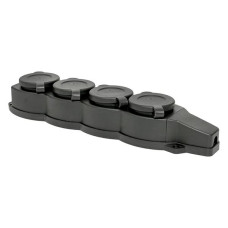 Розетка (колодка) четырехместная с защит. крышками каучуковая 230В 2P+PE 16A IP44 EKF Марс