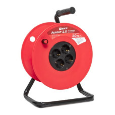 Удлинитель на катушке "Атлант 2.0" 4 гнезда 30м без заземления ПВС 2*0,75 6А/1,3кВт PROxima Удлинитель на катушке "Атлант 2.0" 4 гнезда 30м без заземления ПВС 2*0,75 6А/1,3кВт PROxima