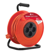 Удлинитель на катушке "Атлант 2.0" 4 гнезда 50м без заземления ПВС 2*0,75 6А/1,3кВт PROxima Удлинитель на катушке "Атлант 2.0" 4 гнезда 50м без заземления ПВС 2*0,75 6А/1,3кВт PROxima
