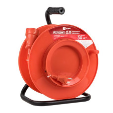 Удлинитель на катушке "Атлант 2.0" 1 гнездо 30м без заземления ПВС 2*1 10А/2,2кВт PROxima Удлинитель на катушке "Атлант 2.0" 1 гнездо 30м без заземления ПВС 2*1 10А/2,2кВт PROxima