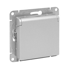 Механизм розетки, 16А, IP44, с заземлением, со шторками, c крышкой, алюминий Эпика EKF Механизм розетки, 16А, IP44, с заземлением, со шторками, c крышкой, алюминий Эпика EKF