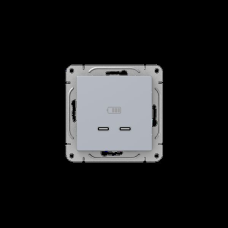 Механизм розетки USB-C - 2шт, алюминий Эпика EKF