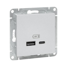 Механизм розетки USB-A+С, алюминий Эпика EKF