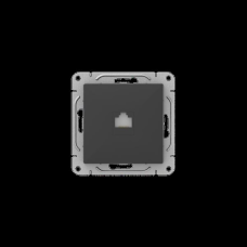Механизм розетки RJ45 (cat5), чёрный Эпика EKF