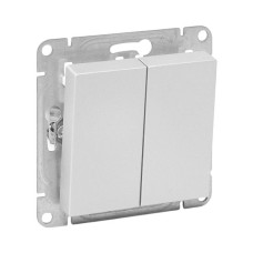 Механизм выключателя, двухклавишный, алюминий Эпика EKF