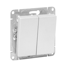 Механизм выключателя, двухклавишный, кнопочный, алюминий Эпика EKF