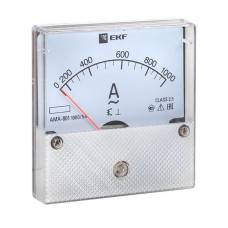 Амперметр AMA-801 аналоговый на панель (80x80) круглый вырез 1000А трансф. подкл. EKF