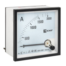Амперметр AMA-961 аналоговый на панель (96x96) квадратный вырез 1500А трансф. подкл. EKF