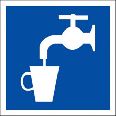 Знак наклейка D02 "Питьевая вода" (200x200) ГОСТ 12.4.026-2015 EKF PROxima