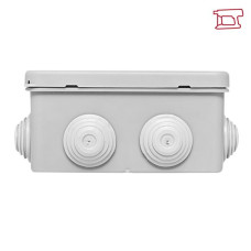 Коробка распределительная КМР-030-014 с крышкой (100х100х50) для прямого монтажа, 10 мембр. вводов серая IP55 розн. стикер EKF