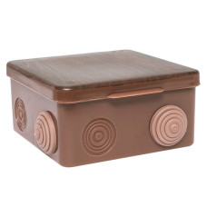 Коробка распределительная КМР-030-014 с крышкой (100x100x55), 8 мембр. вводов тёмн. дер. IP54 EKF Коробка распределительная КМР-030-014 с крышкой (100x100x55), 8 мембр. вводов тёмн. дер. IP54 EKF