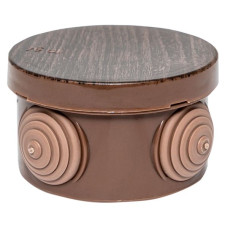 Коробка распределительная КМР-040-038 с крышкой (65x40) 4 мембранных ввода тёмное дерево IP54 EKF PROxima