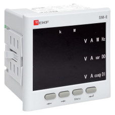 Многофункциональный измерительный прибор SM-Е с реле на панель 96x96 (квадратный вырез) EKF (без поверки) Многофункциональный измерительный прибор SM-Е с реле на панель 96x96 (квадратный вырез) EKF (без поверки)