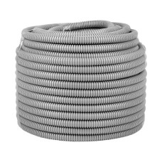 Труба гофр. ПВХ с протяжкой d16 мм (50 м) серая EKF-Plast