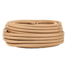 Труба гофр. ПВХ с протяжкой d16 мм (25 м) светлое дерево EKF-Plast