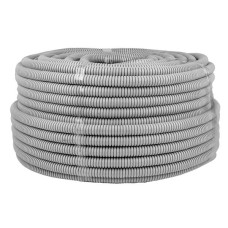 Труба гофр. ПВХ с протяжкой d25 мм (50 м) серая EKF-Plast