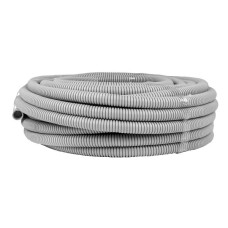 Труба гофр. ПВХ с протяжкой d25 мм (25 м) серая EKF-Plast