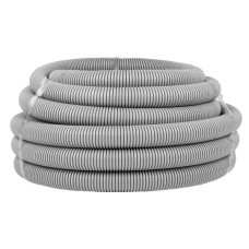 Труба гофр. ПВХ с протяжкой d40 мм (15 м) серая EKF-Plast