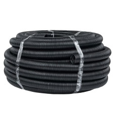 Труба гофр. ПНД с протяжкой d40 мм (25 м) черная EKF-Plast