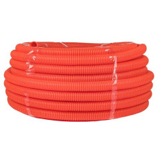 Труба гофр. ПНД с протяжкой d63 мм (15 м) оранжевая EKF-Plast