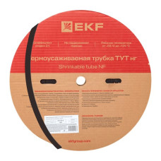 Термоусаживаемая трубка ТУТ нг 20/10 черная рулон EKF PROxima