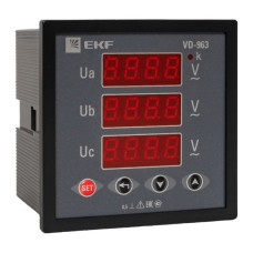 VD-963 Вольтметр цифровой на панель (96x96) трехфазный EKF PROxima VD-963 Вольтметр цифровой на панель (96x96) трехфазный EKF PROxima