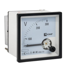 Вольтметр VMA-721 аналоговый на панель (72x72) квадратный вырез 300В прямое подкл. EKF PROxima