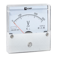 Вольтметр VMA-801 аналоговый на панель (80x80) круглый вырез 300В прямое подкл. EKF PROxima