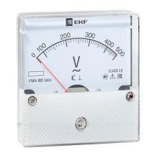 Вольтметр VMA-801 аналоговый на панель (80x80) круглый вырез 500В прямое подкл. EKF PROxima