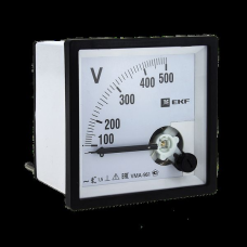 Вольтметр VMA-961 аналоговый на панель (96x96) квадратный вырез 500В прямое подкл. EKF PROxima